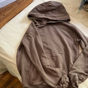 TNA Airy Fleece Perfect Hoodie Brown/Tan Sz XS